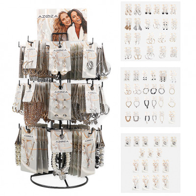 Fashion jewelry assortment in metal Display 192 pi