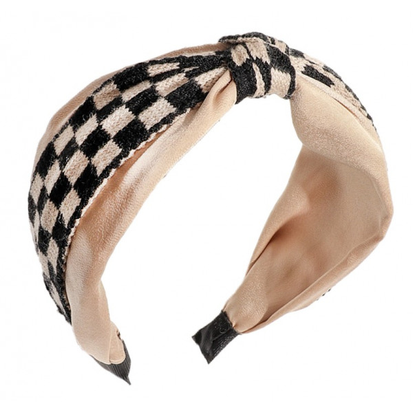 Houndstooth turban headband made of thick fabric 6 for wholesale sourcing !