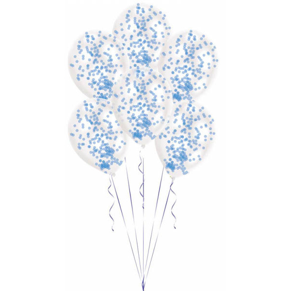 Teken een foto Bliksem Geweldig Ballon gevuld met blauwe confetti, ballonnen 6 stu in de groothandel inkoop  !