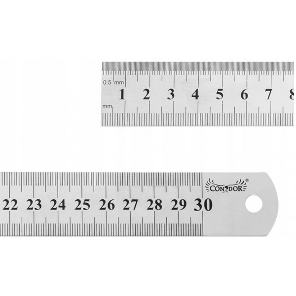 Metall-Lineal 300mm aus Edelstahl