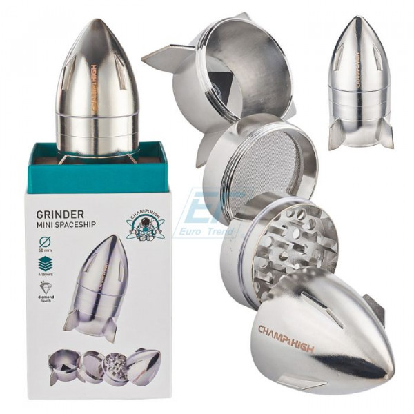 Grinder Metall  Mini Rakete  50mm Champ - Silber im Großhandel auf  zentrada !