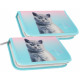 pencil case 1 zipper 2 flaps equipped kitty 1 star