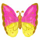 SuperShape rózsaszín és sárga pillangó fólia léggö