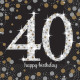 16 Servietten 40 Sparkling Celebration - Silver & 