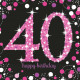 16 napkins 40 Sparkling Celebration - Pink 33 x