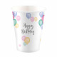 8 cups Happy Birthday Pastel paper 250 ml