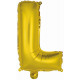 Mini Letter L Gold Foil Balloon N16 Wrapped 34