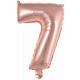 Mini number 7 rose gold foil balloon N16 wrapped 3