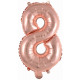 Mini number 8 rose gold foil balloon N16 wrapped 3