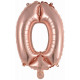 Mini number 0 rose gold foil balloon N16 packaged 