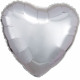 Globo de lámina de plata metálica estándar corazón