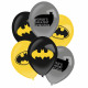 6 latex balloons Batman 27.5cm / 11'