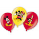 6 latex balloons Micky 4-colored 27,5 cm / 11 '