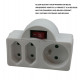 Power point euro 3way a-pin + switch