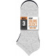set of 3 men's short socks, plain gray