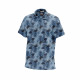 Polo Shirt homme, tropical bleu feuiillage