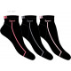 set of 3 women's short socks, black sport