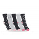 set of 5 child socks, gray / pink cat