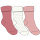 set of 3 baby socks, pink / ecru polka dots
