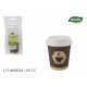 set of 10 coffee cardboard cups with 200 hole lids