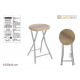 stool woodmetal 30x46cm comfortable