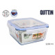 Square lunch box with lid herm 20x20cm quttin