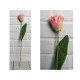 Mesterséges tulipán virág, rózsaszín szár (47x6 cm