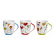 Cup of porcelain with heart design, triple sorti