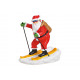 Babbo Natale in miniatura con gli sci in poli ross