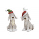 Kutya karácsonyi kalapban poli fehér 2-szamárból