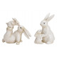 Mama królika z dzieckiem z ceramiki białej 2-asort