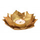 Porta tealight Lotus in metallo dorato (L / H / P)