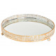 Mirror tray with metal edge white, gold (W / H / D