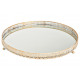 Mirror tray with metal edge white, gold (W / H / D
