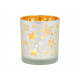 Decorazione stella lanterna in vetro bianco, oro (