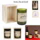 wine scented candle wooden box h12cm, 2-fold ass