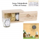 nature scented candle x2 wooden box h6.5cm