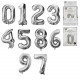 number balloon silver 85cm, 10- times assorted