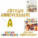 ballon joyeux anniversaire 35cm lettre x18, 2-fois