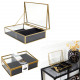 glass and black jewelry box velvet