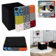 patchwork folding pouffe box