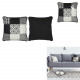 coussin patchwork noir blanc 40x40cm