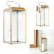 gilded metal and glass lantern h30cm