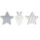 Pillow star and rabbit shapes x3