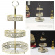 decorative gold metal tray 3 levels