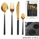 menagere 16 pieces gold manche noir sofia