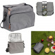 grey zipped lunch bag 25.4x20.3x12.7cm