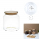 glass storage jar with wooden lid 1.9l