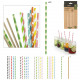 fancy printed paper straws x50, 6-fold