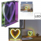 neon effect led acrylic heart lamp